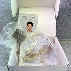 7 Colors Led Photon Light Mask Skin Rejuvenation Facial Therapy Anti-Aging NIB